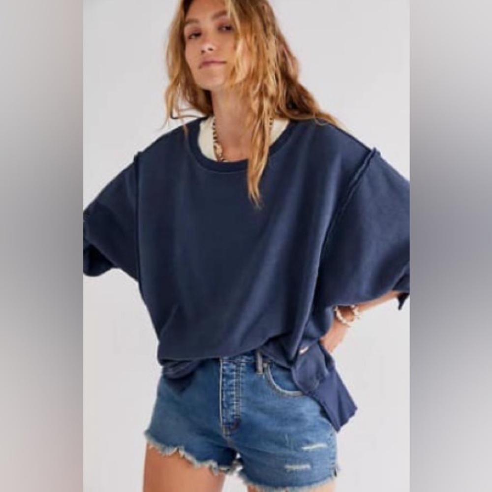 Free People Camden Sweatshirt - Navy